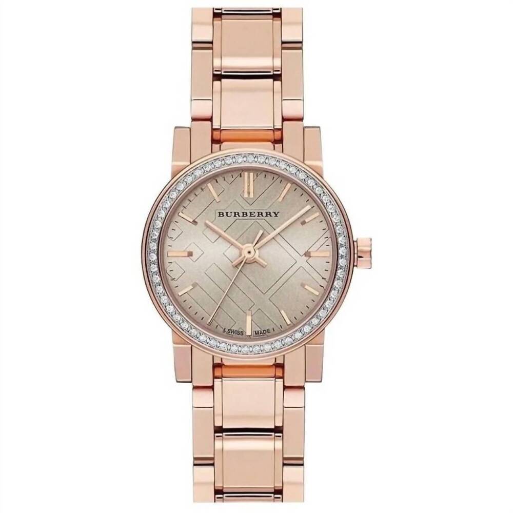 NEW BURBERRY women's the city watch in rose gold